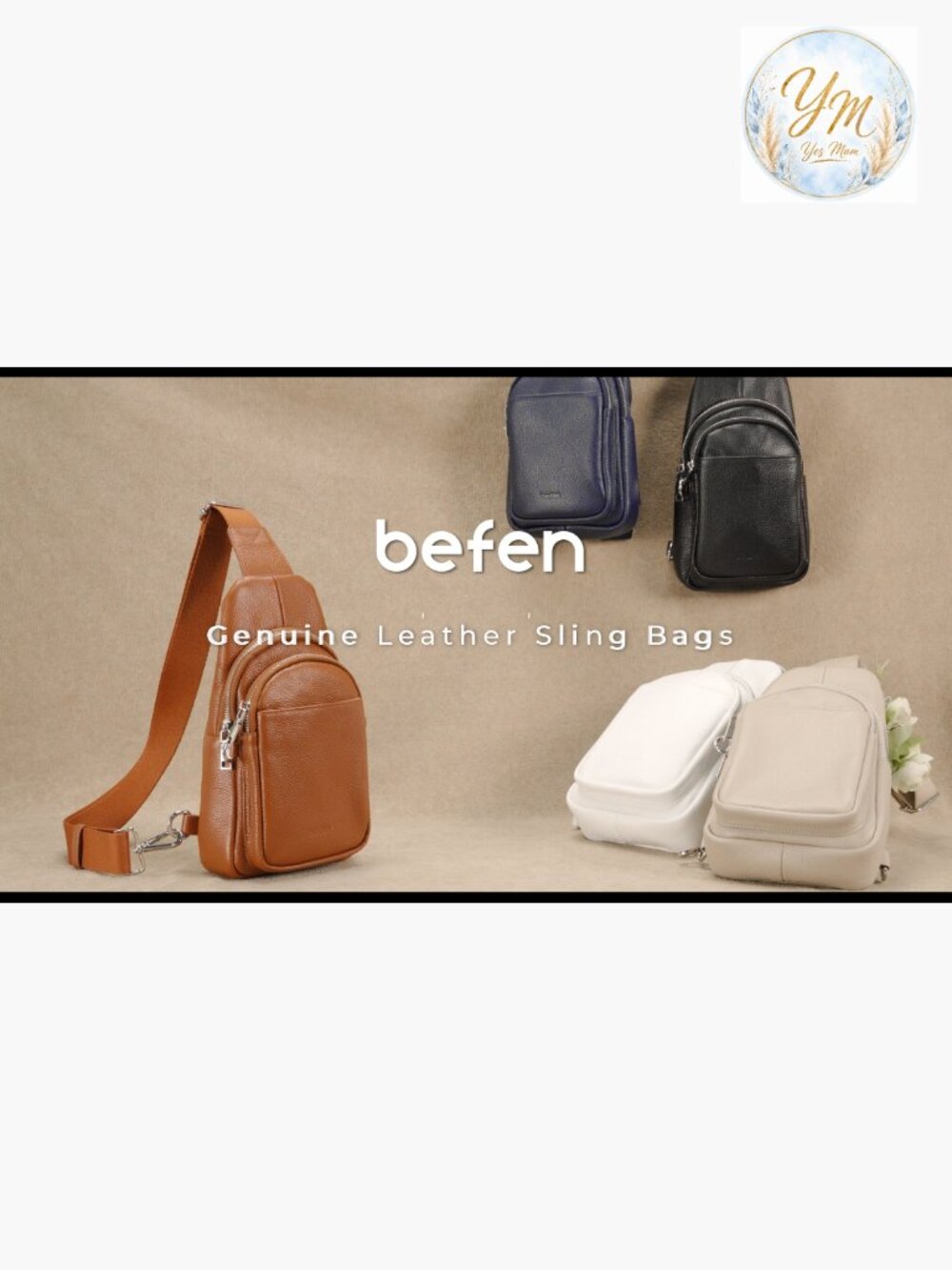 Genuine Leather Anti-Theft Crossbody Sling Bag with RFID Slots - Picture 7 of 7